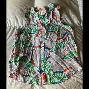 Anthropologie Maeve umbrella print sleeveless top